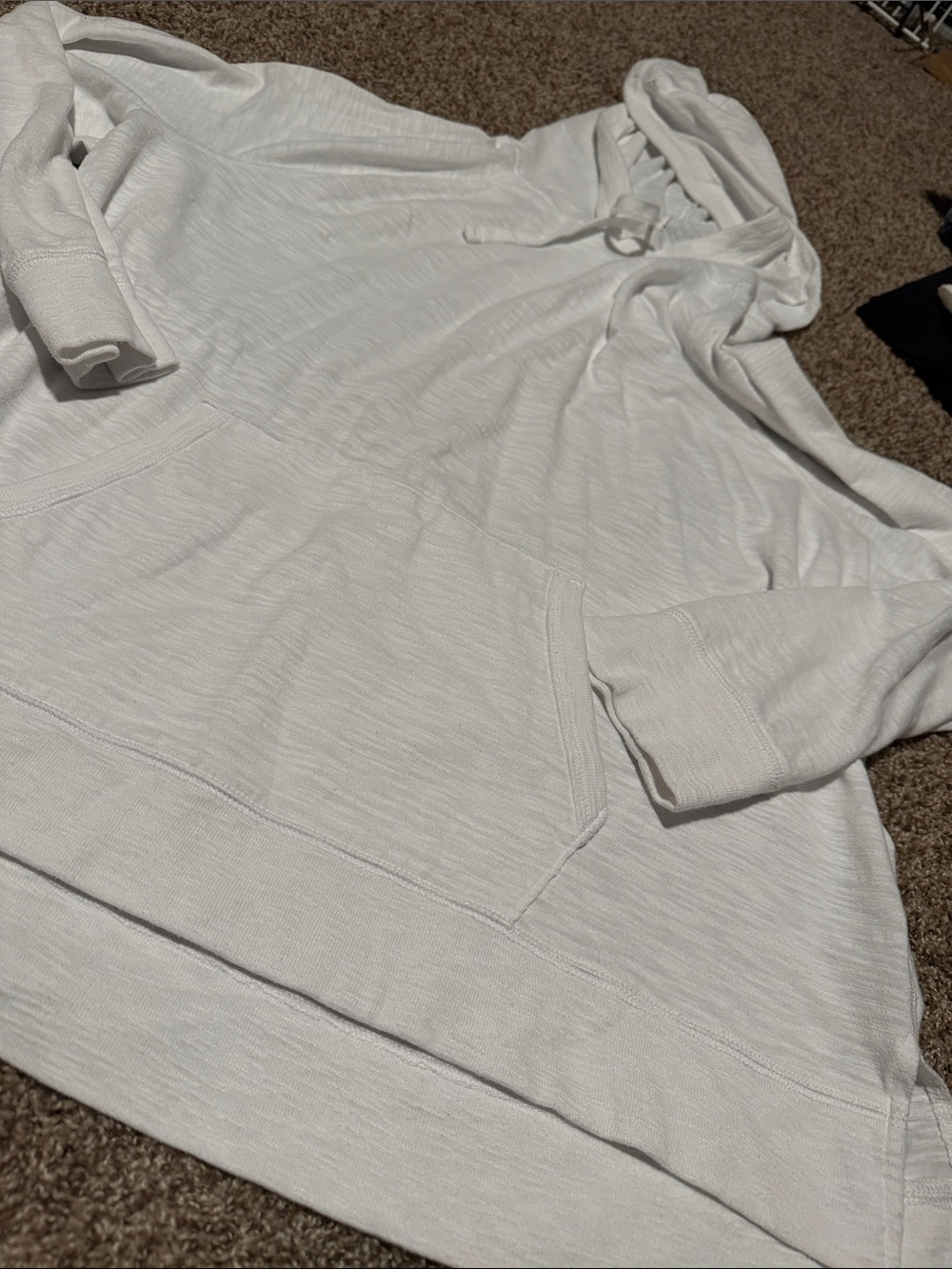 Time & Tru white slub-knit hi-low hoodie (XXXL) - EUC!